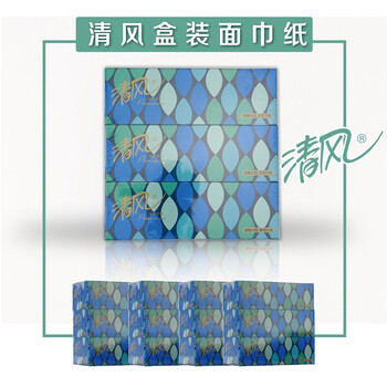 清风 B335AAD 二层130抽面巾纸 （206mm×195mm/抽）×130抽/盒×3盒/包×16包/箱