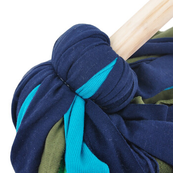 益美得 木柄圆头墩布拖把商用老式棉线棉布拖把木头钢丝扎拧棉拖把 绒布款