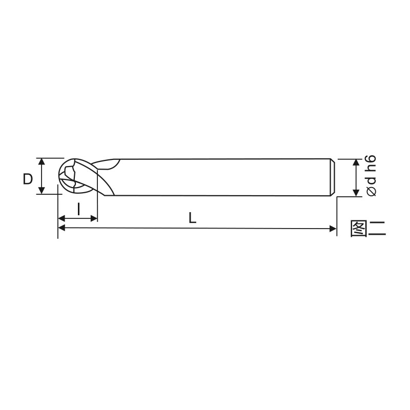 刃天行立铣刀PGMB20300-050S06通用加工2刃 球头铣刀 订制品