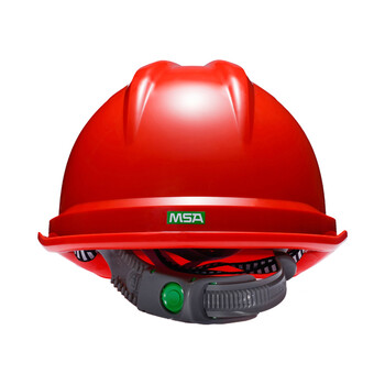 梅思安V-Gard-500ABS豪华型一指键帽衬V型有孔安全帽施工建筑工地防撞头盔红色1顶