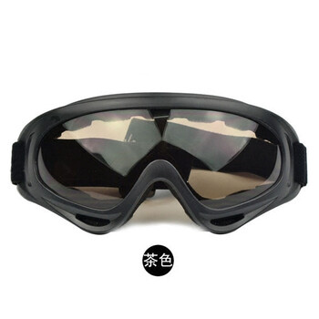 百舸 护目镜 骑行防雨劳保防护防风眼镜 防尘防雾防冲击 黑框茶色镜片 1个