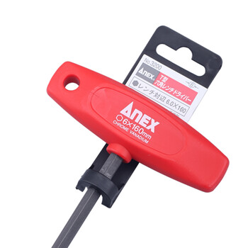 安力士牌（ANEX）进口T柄公制内六角扳手NO.3200 T型平头扳手 6.0x160mm