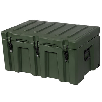 飞尔 滚塑箱 车载收纳箱 大型卧式运输箱【军绿色 150L大号 不带轮子】	