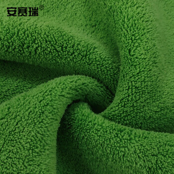 安赛瑞 珊瑚绒抹布 清洁擦拭布（5个装）30×30cm 加厚双面珊瑚绒保洁洗车毛巾 灰绿27068