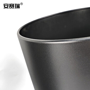 安赛瑞 双层垃圾桶（2个装）10L 酒店宾馆钢圈垃圾桶 商务办公室桶 双层黑色烤漆 24022