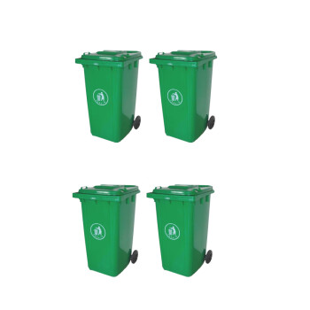 云筑 带盖回收垃圾桶 户外垃圾桶大号环卫果皮箱带轮 240L 标准款军绿色