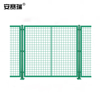 安赛瑞 仓库隔离网 1.5×3m 工厂车间隔断网铁丝网防护网 快递分拣隔断网护栏 一张网一根柱 绿色 25209