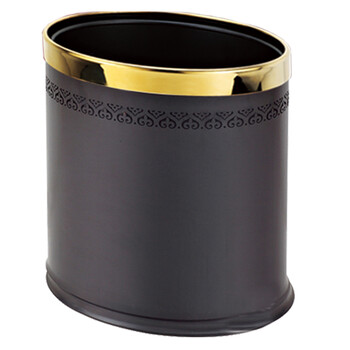 南 GPX-45C 南方椭圆双层镂空花垃圾桶 镜金圈黑身 商用酒店宾馆客房垃圾桶 果皮桶 房间桶