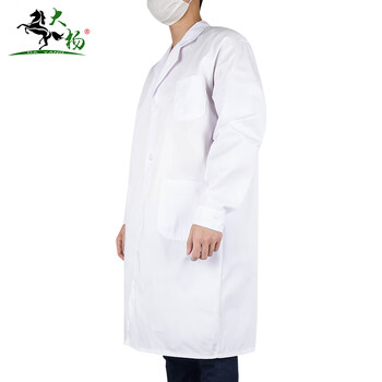 大杨327长袖棉白大褂 学生实验室搬运劳保服加工厂工装美容服工作服 M码/165cm 定制