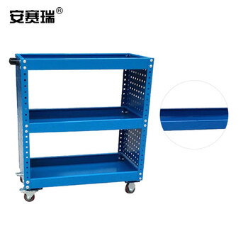 安赛瑞 带侧板工具手推车 汽修维修工具车 多功能维修移动车 工具架子层 含侧板 800×400×950mm 28639