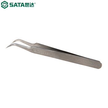 世达（SATA）03106 弯头镊子118MM