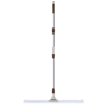 益美得 伸缩杆硅胶刮水器地面推水器地板瓷砖刮 咖色50厘米硅胶地刮