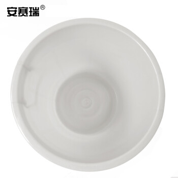 安赛瑞 大号塑料圆桶 大号圆形收纳桶 大容量水桶 食堂光盘环卫物业餐厨垃圾桶 50L 白色无盖24377