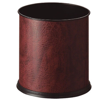 南 GPX-106 南方圆形单层垃圾桶 酒红色皮 商用垃圾桶 酒店宾馆客房果皮桶