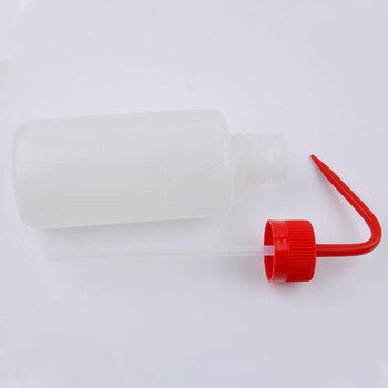 安美尚（ams）安全挤瓶 工业弯嘴瓶 弯头塑料 油壶500ML实验溶剂瓶红色弯嘴加厚定做
