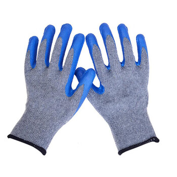 永辉 十针一面胶手套 灰色 10双/包 均码