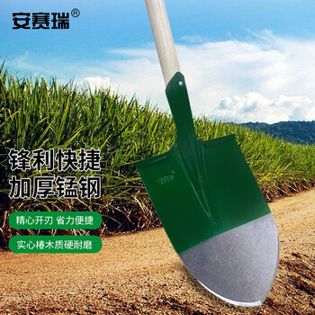 安赛瑞 钢尖头铁锹 铲雪除冰尖头长木柄尖锹防汛抗洪 植树挖土钢铲  10212