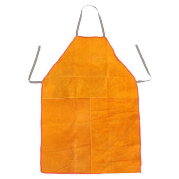 牛皮电焊阻燃服耐磨隔热防火焊接工作服劳保防护服套装牛皮围裙 XL码 黄色