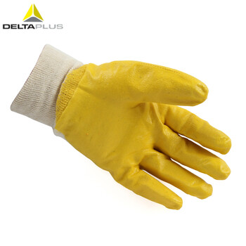 代尔塔(Deltaplus)201015劳保手套 丁腈涂层防护手套 耐油耐磨 掌背透气 劳保用品 10码12副/打 定做