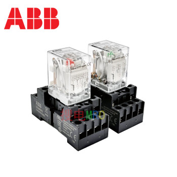 ABB小型继电器CR MX024DC2L DC4L CR MX230AC2L 底座CR M CR MX230AC4L 14脚 AC230V 带