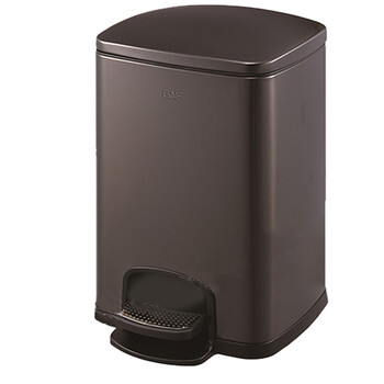 南 SJ5-F01 南方方形脚踏桶  黑金 防指纹 5升容量 商用不锈钢垃圾桶 酒店宾馆客房果皮桶 居家垃圾桶