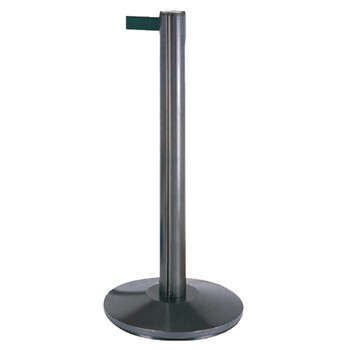 南 LG-K 加高伸缩带喷塑栏杆座 哑面深灰杆 两米隔离带警戒线围栏护栏排队栏