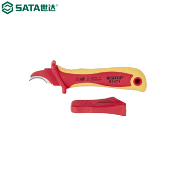 世达（SATA）93471 弯刃式VDE绝缘电缆剥线刀 93471