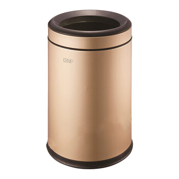南 SF12-Y01 南方圆形房间桶  香槟金 防指纹厨房垃圾桶酒店宾馆客房不锈钢垃圾桶果皮桶商用桶 12升