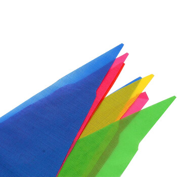 海斯迪克 HKW-170 小彩旗三角串旗可定制 工地警戒小旗开业开张活动装扮吊旗 红绳18*28cm 40米60面旗子