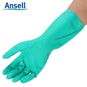 ANSELL 安思尔37-175丁腈橡胶防化耐磨耐油耐酸碱手套 耐用工作手套8码 定做 12付