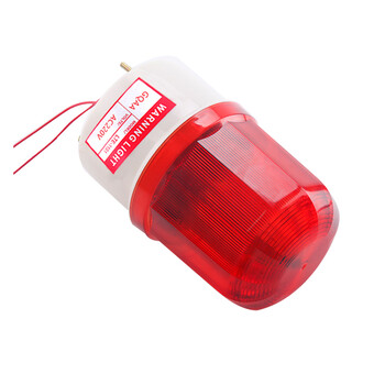 谋福CNMF旋转爆闪警报灯220V闪烁灯声光报警器信号警示灯【红色 带报警声音（声光一体）220V 】328