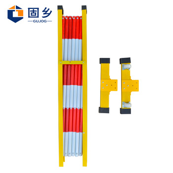 固乡绝缘（管式伸缩围栏红白1.2*3m）玻璃钢安全围栏 移动式防护栏绝缘围栏