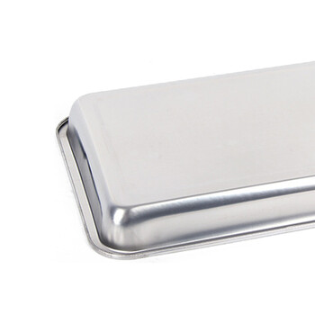 海斯迪克 HKW-97 不锈钢方盘 酒店托盘不锈钢盘仓库零件盒存储盘 无磁加厚27*20*2浅