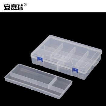 安赛瑞 样品整理盒 实验室组合式样品盒透明零件箱储物箱工具分类箱 10格 600985