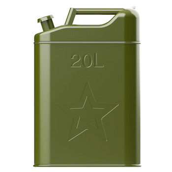 盛富永 加油桶汽油桶 卧式油桶 大铁皮柴油壶罐 摩托汽车备用油箱 铁盖扁桶+油管立式5L
