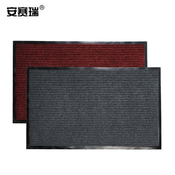 安赛瑞 双条纹PVC复合地垫 除尘吸水防滑地垫 灰色 5平米起订 13713