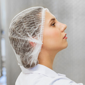 星工（XINGGONG） 一次性头套发罩网帽发网无纺布防尘防护条形蘑菇帽 加厚白色100只装