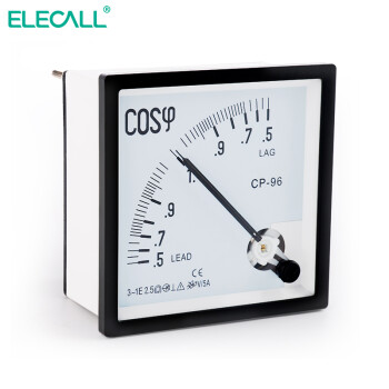 伊莱科(ELECALL)指针式功率因数表 相位表 CP-96功率因数表 白色 5A/380V（因数表） 7 