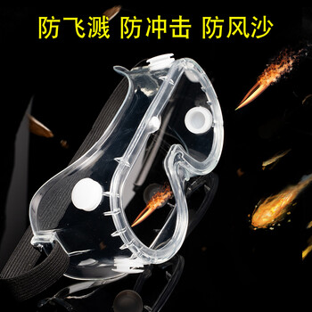 谋福CNMF 633 防护眼镜护目镜防飞溅防尘【防雾全封闭 黑带款】