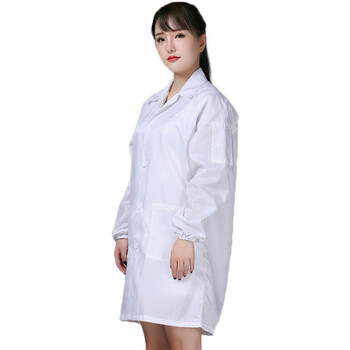 者也 防静电服 1件 蓝色导电绸防尘男女电子厂车间防护大褂 S码