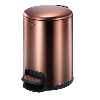南 SJ12-Y03 南方圆形脚踏桶  玫瑰金 商用酒店宾馆客房不锈钢垃圾桶 果皮桶 防指纹房间桶 内桶容量12升