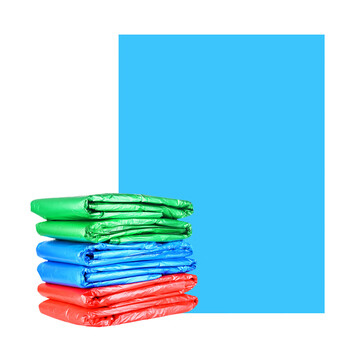 庄太太【100*120cm绿色50只】彩色加厚物业大号塑料袋商用平口垃圾袋