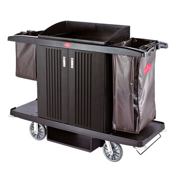 南 SFC-01 南方塑料客房服务车 黑色 分隔栏需单独购买 塑料推车客房清洁车房口车宾馆工作车服务车