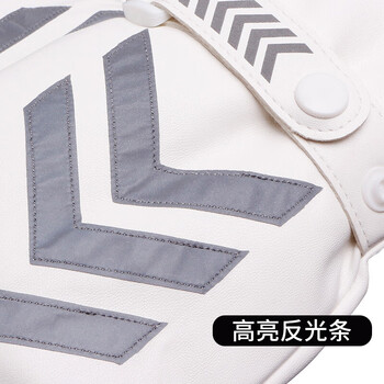 者也 冬季保暖加绒加厚交通指挥手套带反光条巡逻执勤手套 白色