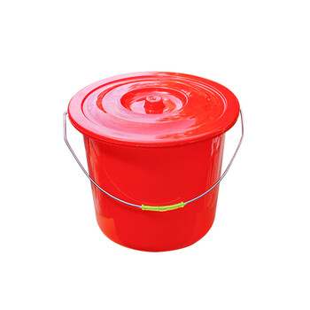 兰诗 DA2160 塑料水桶手提桶加厚水桶 口径35.5*高31cm约20升有盖水桶5个装蓝色