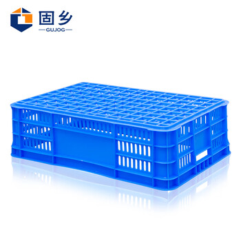 固乡加厚塑料箱（周转筐）周转箱蔬菜/物流箱储物服装厂快递收纳货框分拣筐货架置物 蓝色4号625*415*180mm GX-LZZK-04