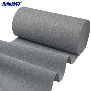 海斯迪克 HKZ-143 一次性加厚地毯 商用婚庆办公室开业展会舞台地毯 灰色3×10m 厚5mm 多拍不截断