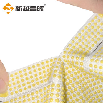 新越昌晖 劳保手套 12双/包 点塑点胶手套 防滑耐磨加厚棉线手套B11416