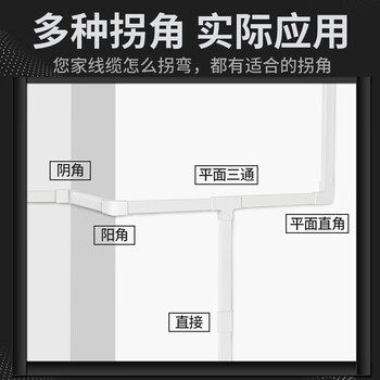 鸣固 PVC线槽 带胶明装方形阻燃布线槽 白色走线槽电缆电线保护槽 20*10mm 5根装  加12个配件