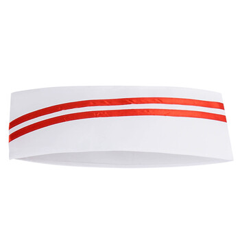 大杨399加厚涤纶工作帽 10顶 10*29cm 红条布船帽透气防尘帽 工厂食堂工作帽